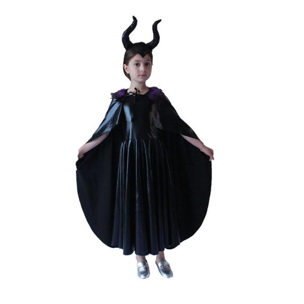 Maleficent Cosplay Costume 3 Pcs Cloak Outfit Girls Halloween Party Dress Up for Kids
