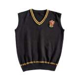 Gryffindor Cosplay Costume Clothing Sweater Vest V-neck Knitted Halloween Outfit Dress Up For Adult Kids