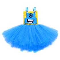 Little Girls Minions Tutu Dress Strap Mesh Halloween Outfit