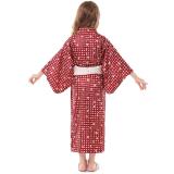 Japanese Home Loose Plaid Printed Lace-up Kimono