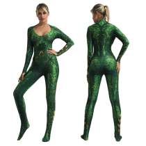 Aquaman Wife Mera Cosplay Costume Zentai Bodysuit for Halloween Party