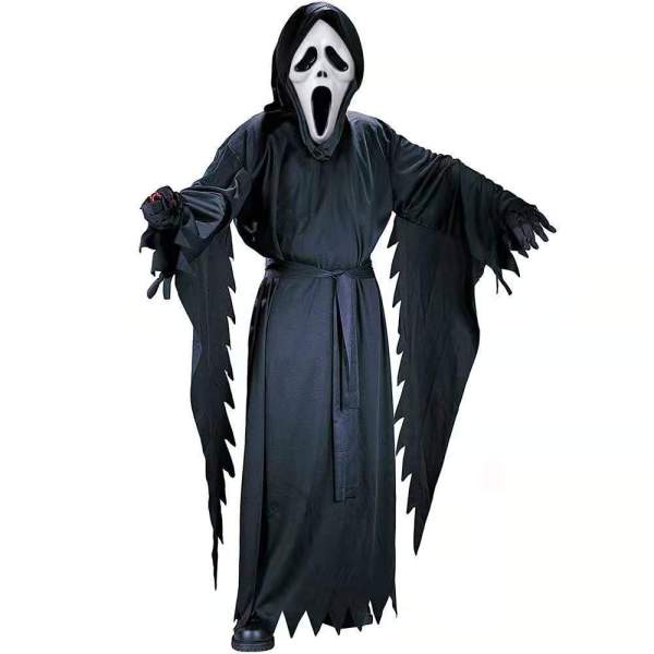 Ghost Face Bleeding Scream Zombie Cosplay Costume Halloween Party Outfit Dress Up For Adult Kids