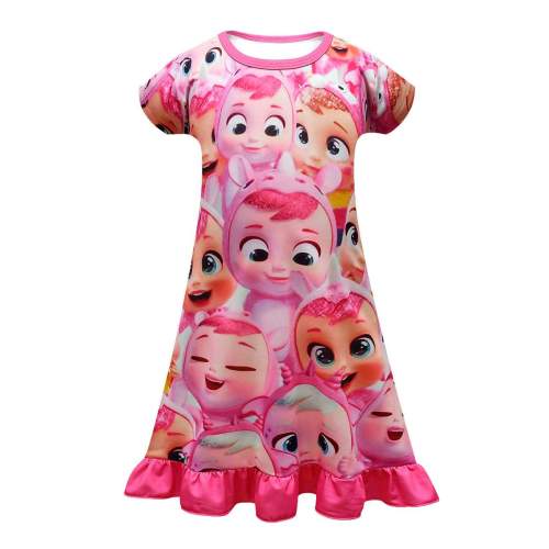 Cry Babies Nightgown Little Girls Short Sleeve Ruffle Summer Dress