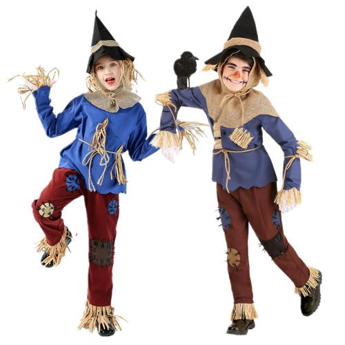 Halloween scarecrow children unisex cosplay costumes