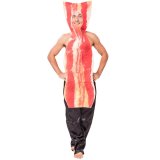 Bacon Cosplay Costume Funny Food Ham Fancy Dress Halloween Carnival Outfit for Adult Men