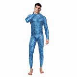 Adult blue 3D digital printing cosplay zentai costumes