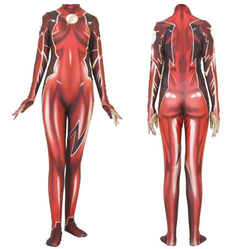 Halloween The Flash Zentai Jumpsuit Cosplay Costume for Women