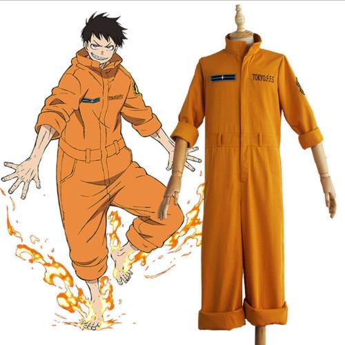 Fire Force Shinra Kusakabe Cosplay Costumes Anime Uniform Halloween Suit Outfit Sets Dress Up For Adults