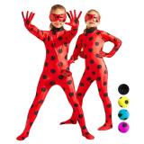Ladybug Cosplay Costume Kids Zentai Bodysuit Halloween Jumpsuit for Girls Boys