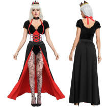 Queen Dress Female Halloween Costume Peach Heart Queen Cosplay Outfit Medieval Princess Dress