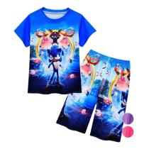 Sonic The Hedgehog T-Shirt Shorts Set Summer Outfit Set Costume Cosplay Halloween Party Dress Up For Kids