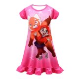 Turning Red Mei Panda Dress Short Sleeve Flounces Nightdress Printed Sleeping Shirt Dresses for Girls