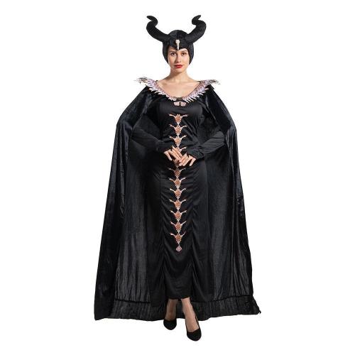 Maleficent Cosplay Costume Witch Dreses Halloween Party Stage Wizard Dress Up for Women