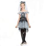 Spider Bride Fairy Cosplay Costume Dresses Performing Halloween Party Outfit Set Dress Up For Girls