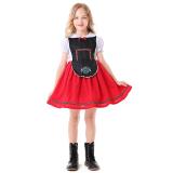 red and black cosplay pattern embroidery oktoberfest costumes for girl