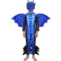 Halloween child blue cosplay dragon costume