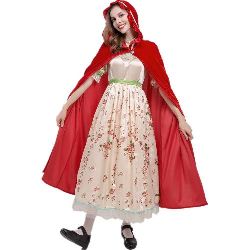 Halloween Little Red Riding Hood gorgeous floral dress