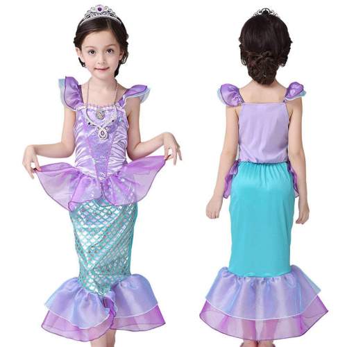 The Little Mermaid Ariel Princess Kids Girl Dress Cosplay Costume