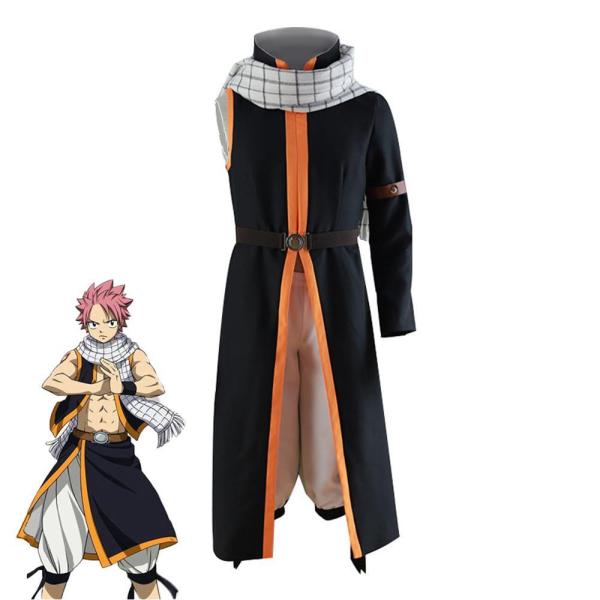 Fairy Tail Natsu Cosplay Costume Dragneel Full Set Dress Up Adult Halloween Anime Outfit for Men