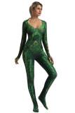 Aquaman Wife Mera Cosplay Costume Zentai Bodysuit for Halloween Party