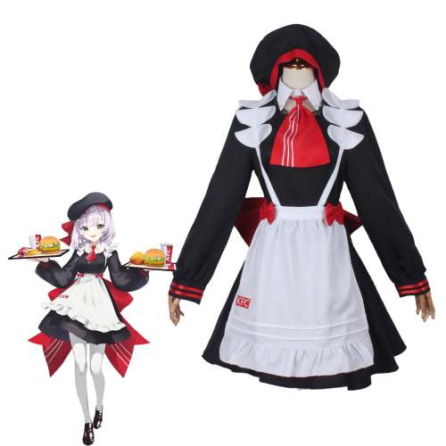 Genshin Impact Costume Noelle Cos Suit KFC Maid Outfit Lolita Waiter Uniform