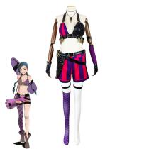 League of Legends Cosplay Costume Jinx LOL Game Halloween Suit Outfit Sets Dress Up For Women
