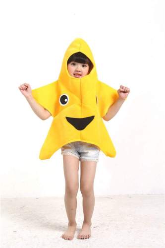 Yellow Star Smile Face Kigurumi Costume Kids Halloween Party Outfit
