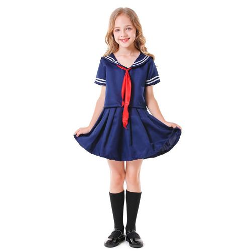 Children's Japanese anime style JK dark blue sailor costume