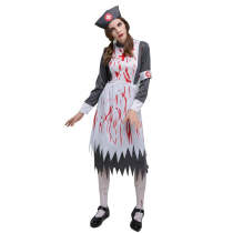 Horror blood print female nurse cosplay costume
