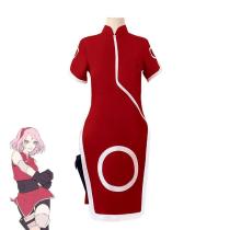 Cosplay Costume Haruno Lady Red Cheongsam Halloween Short Skirt Anime Outfit Dress Up For Women