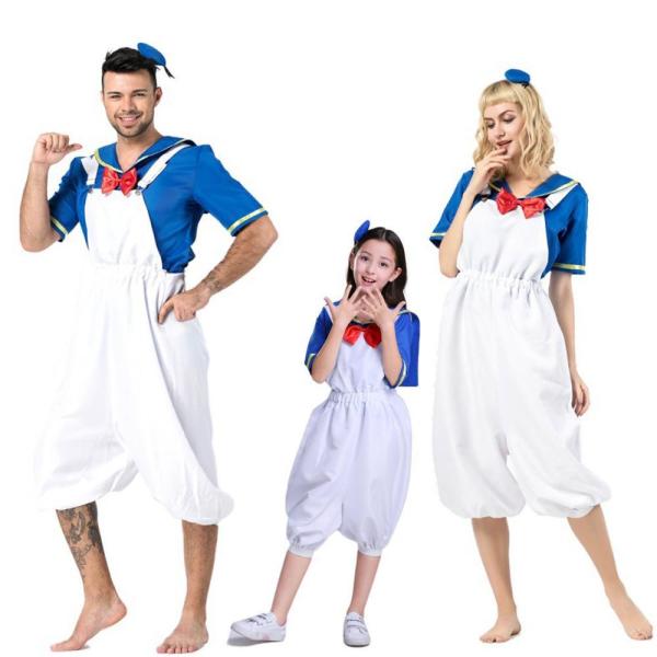 Halloween Sailor Suit Donald Duck Matching Family Cosplay Costume