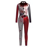 Halloween contrast stitching women's one-piece suit
