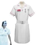 The Dark Knight Joker Cosplay Costume Nurse Uniform Set Adult Halloween Dress Set