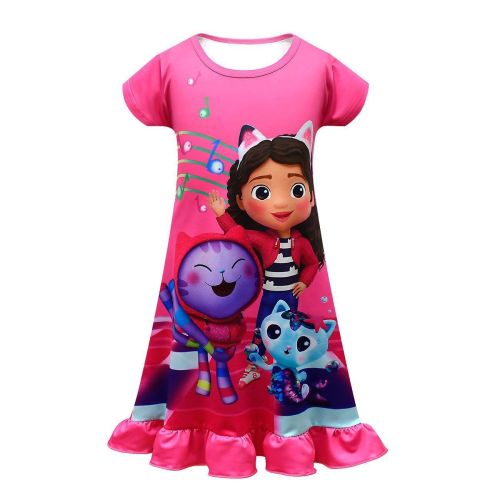 Gabby's Dollhouse Costume Dresses Nightgown Ruffle Princess Pajamas Night Dress For Toddler Girls