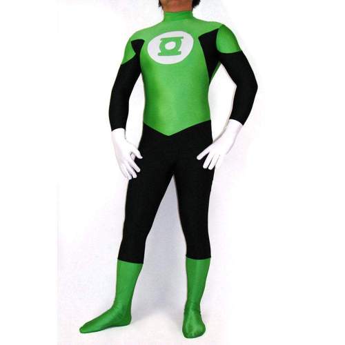 Male Green Lantern Bodysuit Spandex Zentai Cosplay Costume