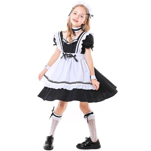 Role maid playing black and white maid suit