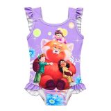 Turning Red Swimwear Toddler Kids One Piece Swimsuit with Flounces for Girls