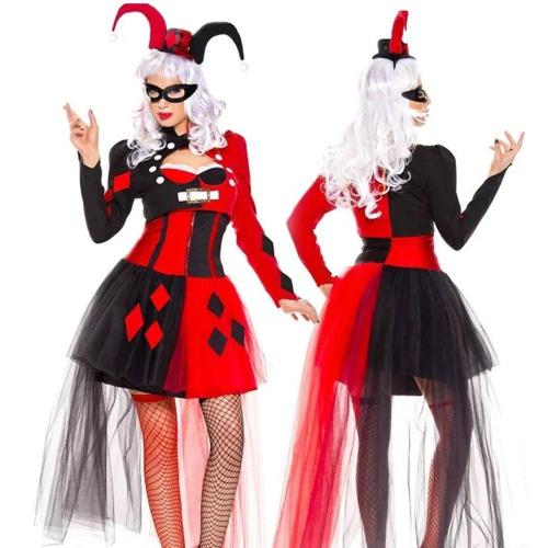 Halloween Funny Clown Quinn Dress Cosplay Costume for Women