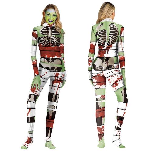 Halloween new cos funny mummy skeleton bodysuit
