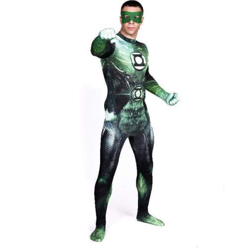 Green Lantern Super Hero Bodysuit Zentai Catsuit Tights Costume