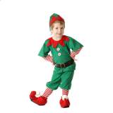 Family Matching Costumes for Christmas Green Elf Suit Santa Claus Outfits