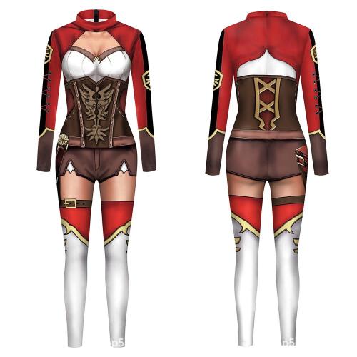 Cosplay Texture Digital Printing Jumpsuit Slim Sports Jumpsuit for Men and Women