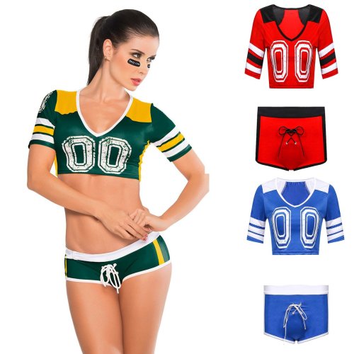 Cheerleading Uniform for Womens Sexy Football Short Sleeve Sets Stage Uniform Cosplay Party