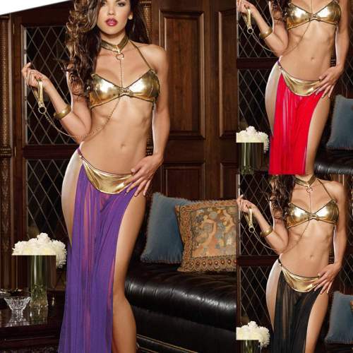 Women Lingerie Belly Dance Halloween Party Costume Bra Skirt Set
