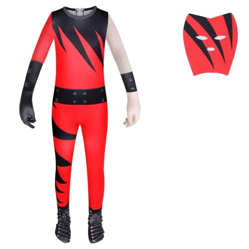 Wrestler Kane Cosplay Costume Jumpsuit Romper Outfit Stage Performance Party Halloween for Kids Boys