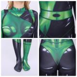 Kim Possible Shego Costumes Super Villain Jumpsuit Halloween Cosplay Bodysuit for Adults/Kids