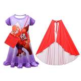 Turning Red Mei Panda Dress Short Sleeve Flounces Nightdress Printed Sleeping Shirt Dresses for Girls