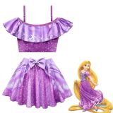 LePei Sandy Ariel Aurora Princess 2pcs Kids Swimsuit Set Cartoon Swimwear Outfits Bathing Suit for Girls
