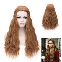 Game of Thrones Cersei Lannister Gold Long Curly Hair Cosplay Wig