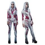 Skeleton Costumes Halloween Horror Zombie Cosplay Jumpsuit for Women's Carnival Bodysuit Adult Zentai